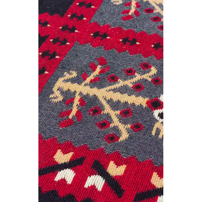Arya Ar 28 Red %100 Geri Dönüşümlü Pamuktan Çift Taraflı Yıkanabilir Modern Dekoratif Kilim