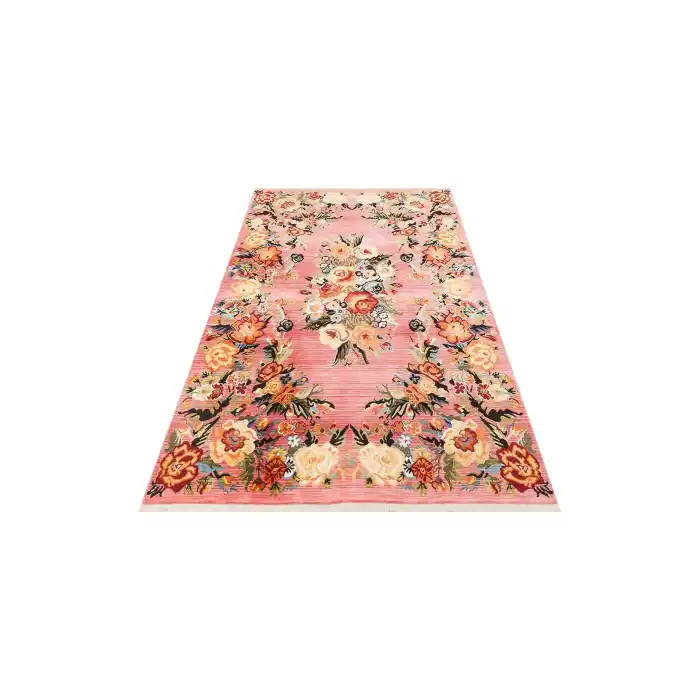 PIETRA HALI 0223 Sıcak Renk Tonlu Etnik Desenli Yumuşak Dokulu Makine Halısı