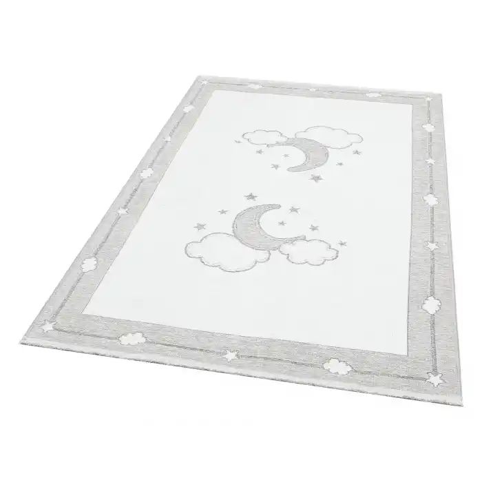 NOA BABY HALI 0001 Yıkanabilir Çift Taraflı Yumuşak Dokulu İnce Çocuk-Bebek Odası Halısı
