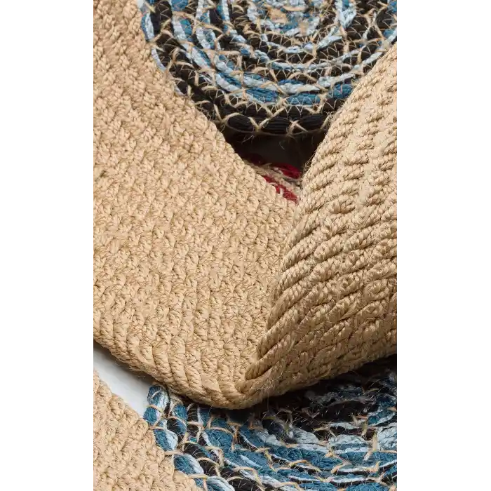 Patna PTN 13 Natural Multy Jüt Hasır Görünümlü Hav Toz Vermez Dekoratif Örgü Halı