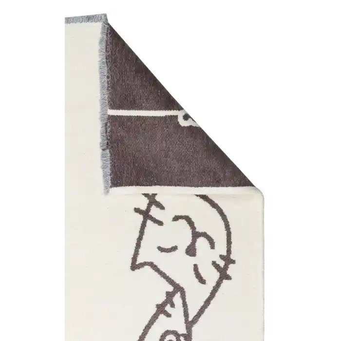 MIA COTTON HALI 0001 Yıkanabilir Çift Taraflı Pofuduk Dokuma Pamuk Kilim