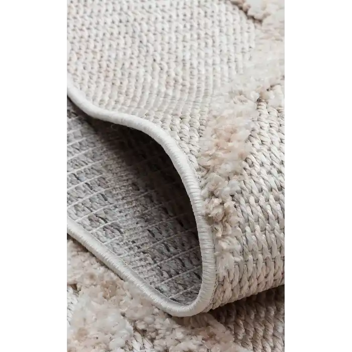 MALIBU HALI 0041 Hav Toz Vermez Yumuşak Dokulu Etnik Örgü Desenlere Sahip Modern İskandinav Halı