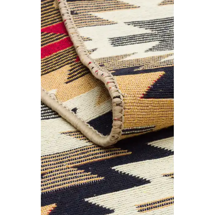 Arya Ar 33 Red %100 Geri Dönüşümlü Pamuktan Çift Taraflı Yıkanabilir Modern Dekoratif Kilim