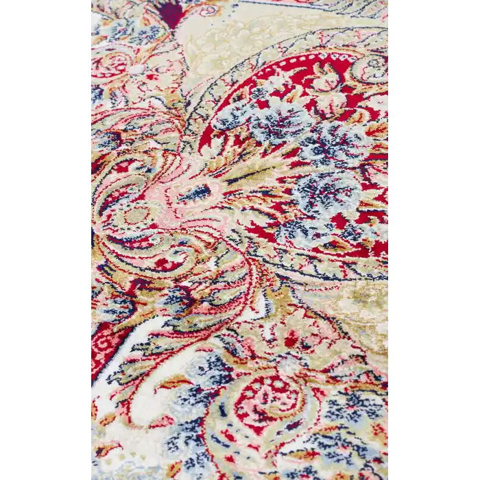 Isfahan 01 Red Klasik Desenli Yüksek Kalite Sık Dokuma Makine Halısı