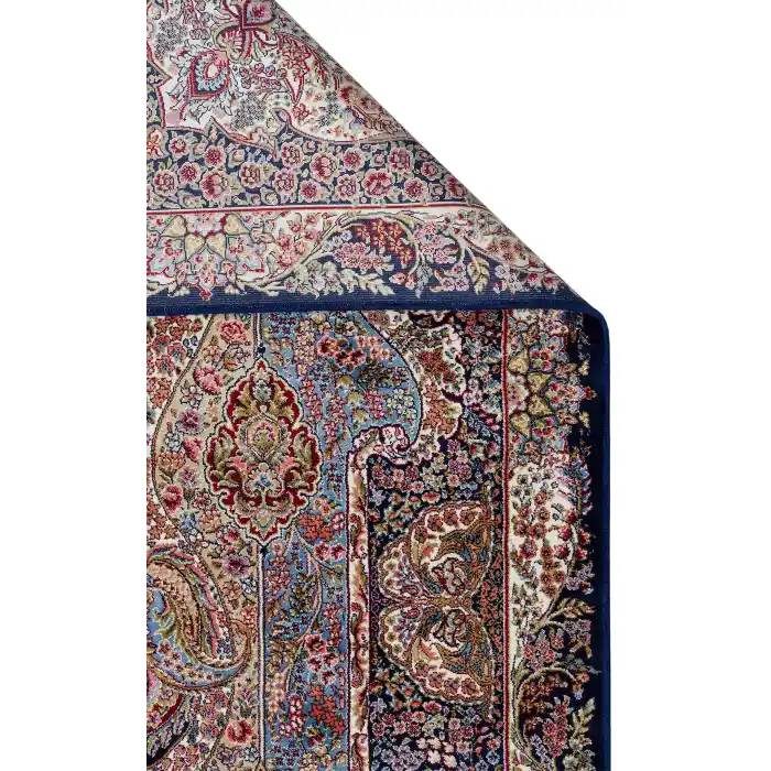 Isfahan 02 Navy  Klasik Desenli Yüksek Kalite Sık Dokuma Makine Halısı
