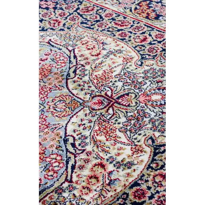 Isfahan 02 Navy  Klasik Desenli Yüksek Kalite Sık Dokuma Makine Halısı