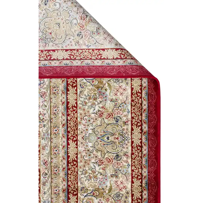 Isfahan 05 Red Klasik Desenli Yüksek Kalite Sık Dokuma Makine Halısı