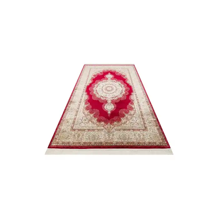 Isfahan 05 Red Klasik Desenli Yüksek Kalite Sık Dokuma Makine Halısı