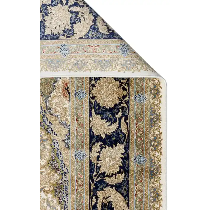 Isfahan 04 Cream Klasik Desenli Yüksek Kalite Sık Dokuma Makine Halısı