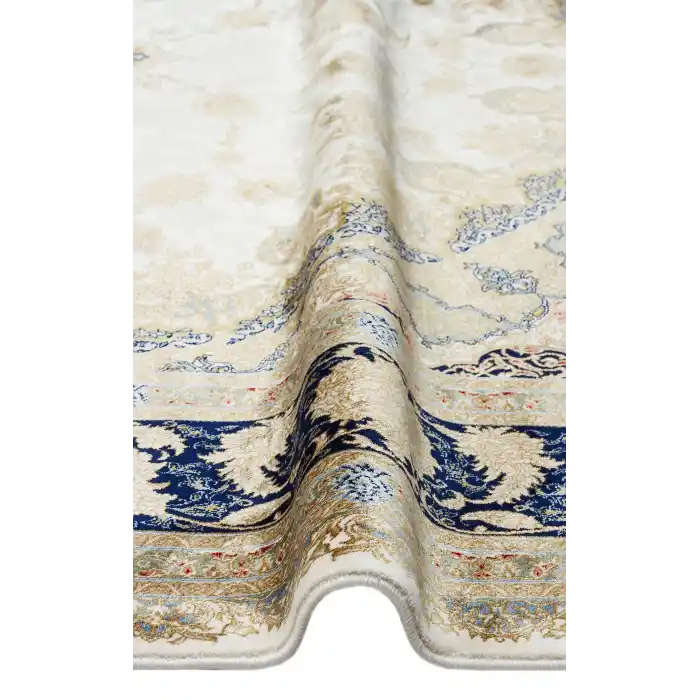 Isfahan 04 Cream Klasik Desenli Yüksek Kalite Sık Dokuma Makine Halısı