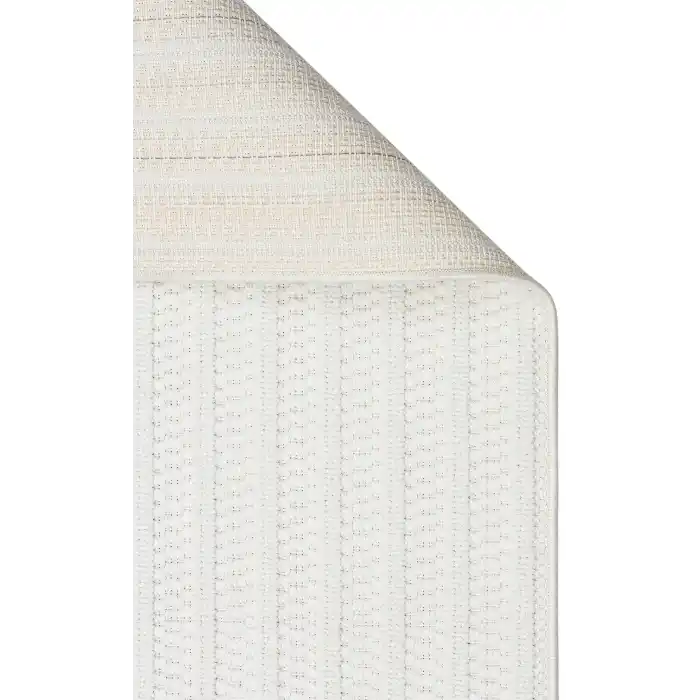 Motto Mot 07 White Yumuşak Tuşeli Örgü Dokuma Modern Makine Halısı