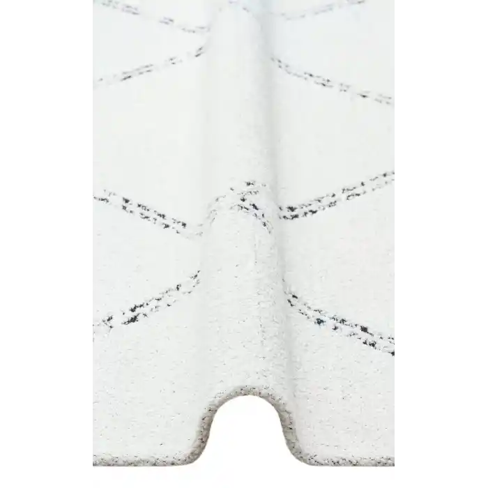 Nevada NVD 03 White Black Moroccon Tuşeli Hav Toz Vermez Kaymaz Tabanlı İnce Dokuma Modern Halı