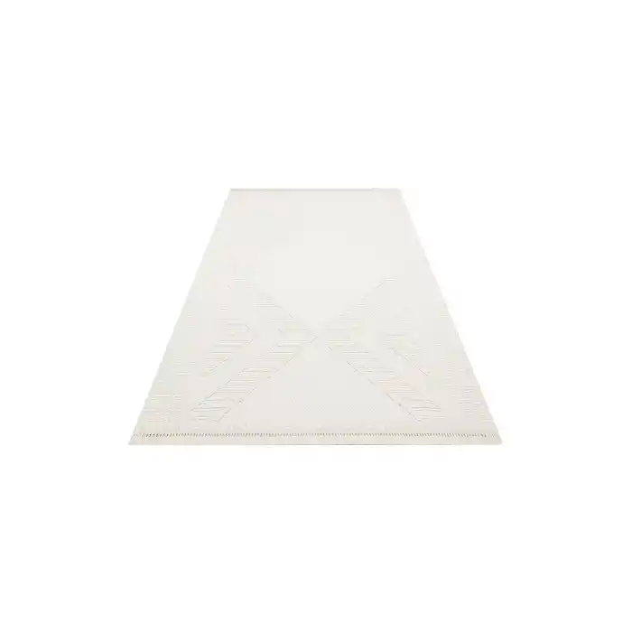 Motto MOT 06 White Yumuşak Tuşeli Örgü Dokuma Modern Makine Halısı