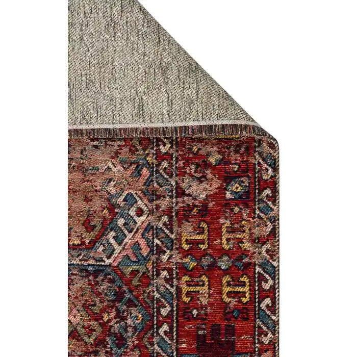 Anadolu 03 Multy Antik Desenli Yıkanabilir Kaymaz Tabanlı Etnik Kilim