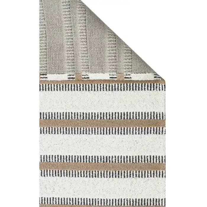 Nevada NVD 04 White Beige Moroccon Tuşeli Hav Toz Vermez Kaymaz Tabanlı İnce Dokuma Modern Halı