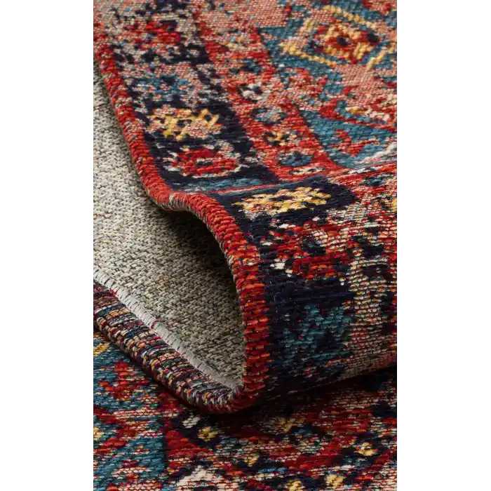 Anadolu 04 Multy Antik Desenli Yıkanabilir Kaymaz Tabanlı Etnik Kilim