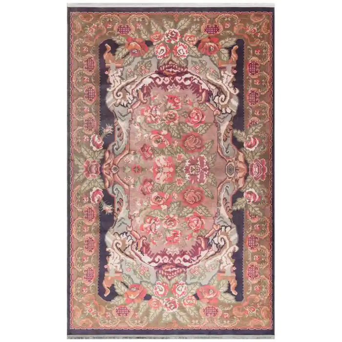 Antique ATK 01 Black Yıkanabilir Modern Ve Etnik Desenli Kaymaz Tabanlı Makine Halısı