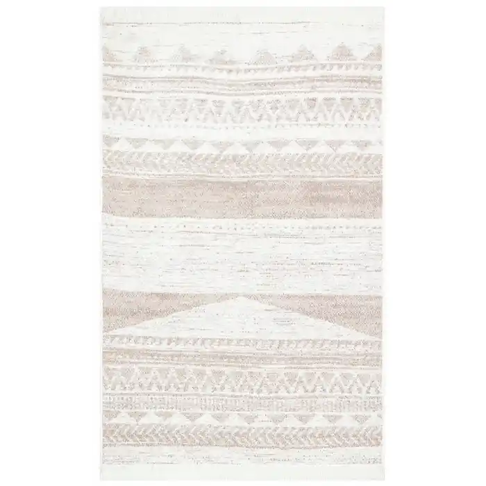 Arya Ar 06 Natural %100 Geri Dönüşümlü Pamuktan Çift Taraflı Yıkanabilir Modern Dekoratif Kilim