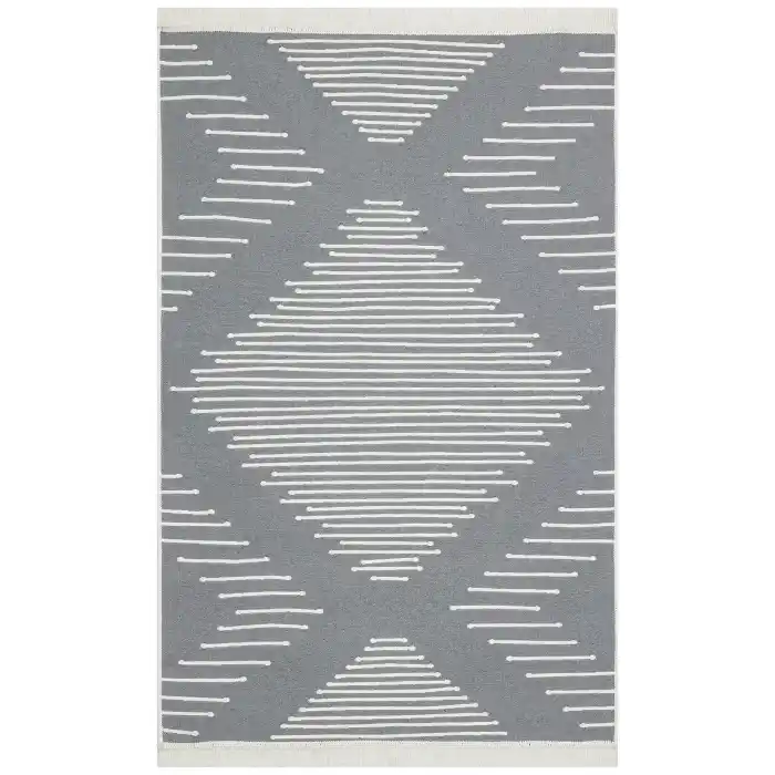 Arya Ar 15 Grey %100 Geri Dönüşümlü Pamuktan Çift Taraflı Yıkanabilir Modern Dekoratif Kilim