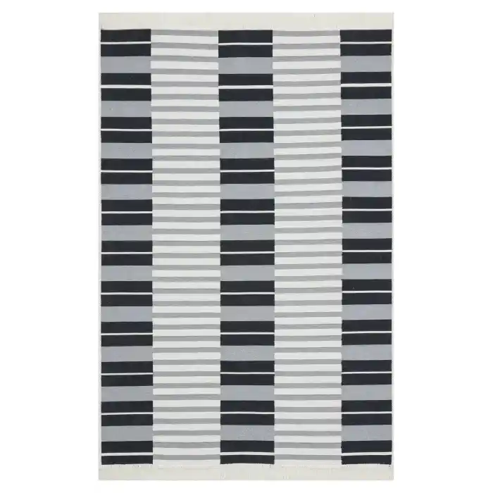 Arya Ar 16 Grey %100 Geri Dönüşümlü Pamuktan Çift Taraflı Yıkanabilir Modern Dekoratif Kilim