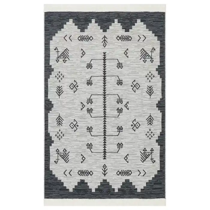 TRIBAL HALI 0154 Vintage Desenli Modern İnce Dokuma Halı