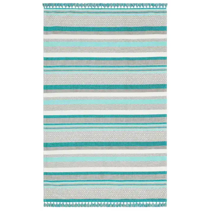 Aztec Az 01 Aqua Antibakteriyel Hav Toz Vermez Yıkanabilir Kaymaz Modern İnce Dokuma Kilim