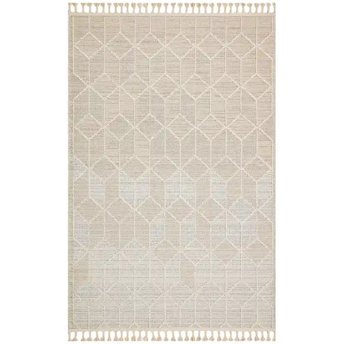 Soho Sh 03 Beige Hav Vermeyen Özel Ipler Ile Üretilen Etnik Örgü Desenlere Sahip Makine Halısı