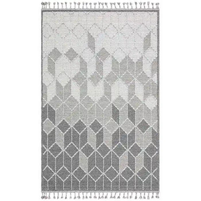 Soho Sh 03 Grey Hav Vermeyen Özel Ipler Ile Üretilen Etnik Örgü Desenlere Sahip Makine Halısı