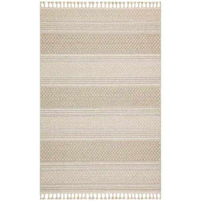 Soho Sh 05 Beige Hav Vermeyen Özel Ipler Ile Üretilen Etnik Örgü Desenlere Sahip Makine Halısı