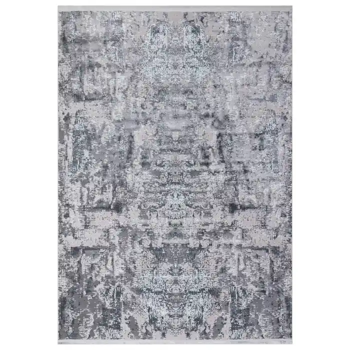 Allegro 1023 Gri Dekoratif Modern Kaymaz Tabanlı Makine Halısı ✄