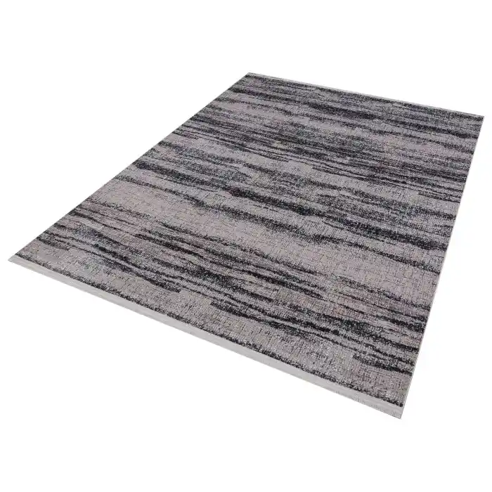 Allegro 1043 Füme Dekoratif Modern Kaymaz Tabanlı Makine Halısı ✄