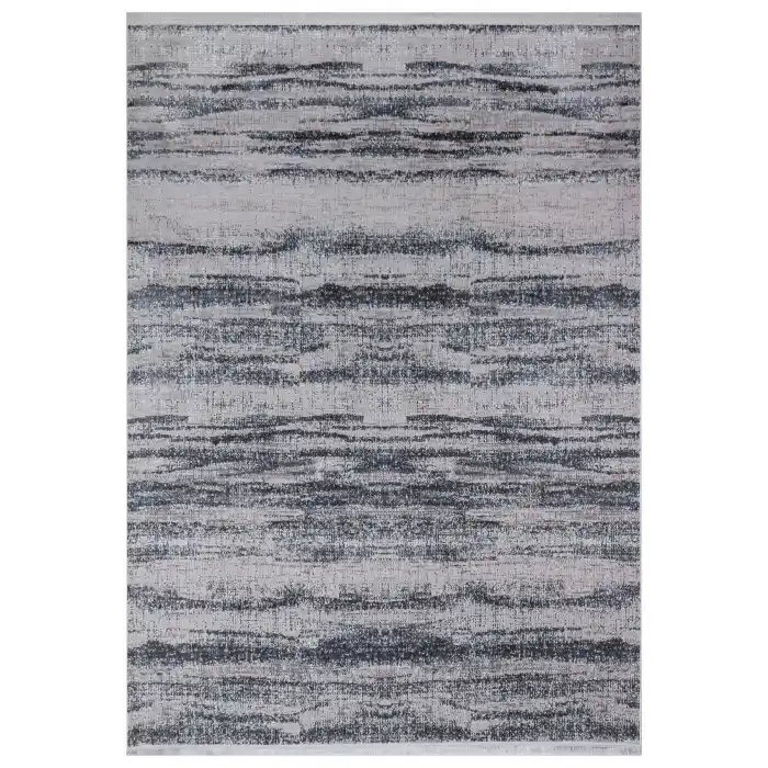 Allegro 1043 Füme Dekoratif Modern Kaymaz Tabanlı Makine Halısı ✄