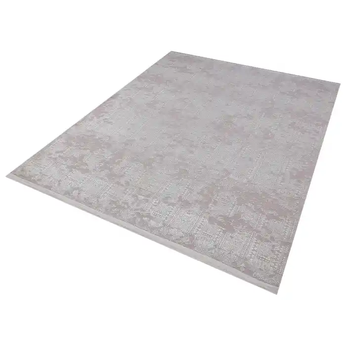 Allegro 1062 Beyaz Dekoratif Modern Kaymaz Tabanlı Makine Halısı ✄