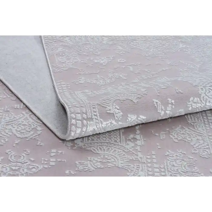 Allegro 1062 Beyaz Dekoratif Modern Kaymaz Tabanlı Makine Halısı ✄