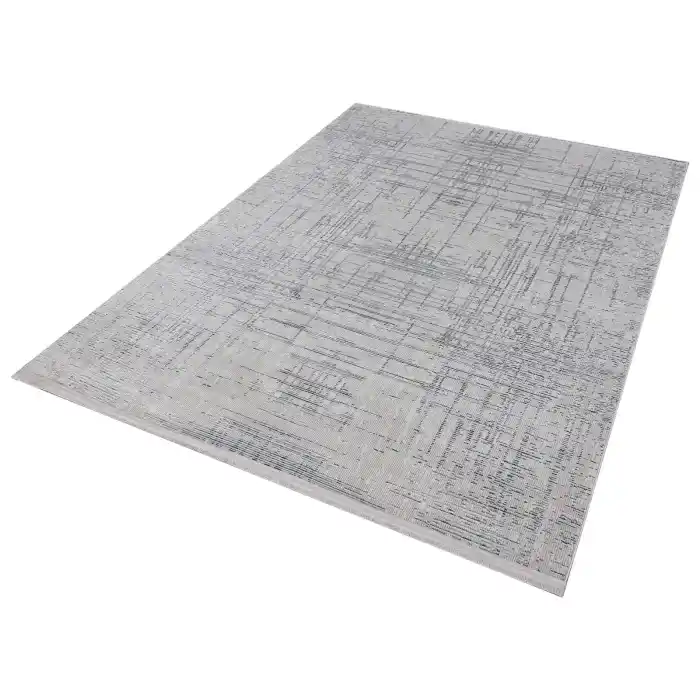 Allegro 2079 Gri Dekoratif Modern Kaymaz Tabanlı Makine Halısı ✄