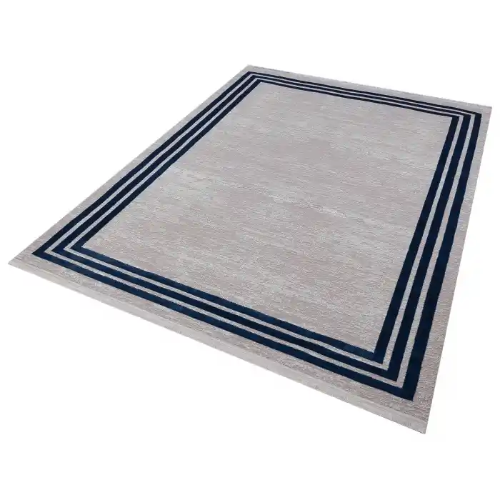 Allegro 2185 Mavi Dekoratif Modern Kaymaz Tabanlı Makine Halısı