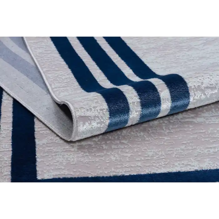 Allegro 2185 Mavi Dekoratif Modern Kaymaz Tabanlı Makine Halısı