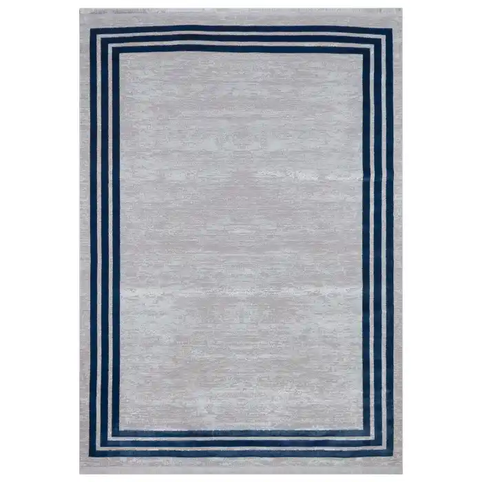 Allegro 2185 Mavi Dekoratif Modern Kaymaz Tabanlı Makine Halısı