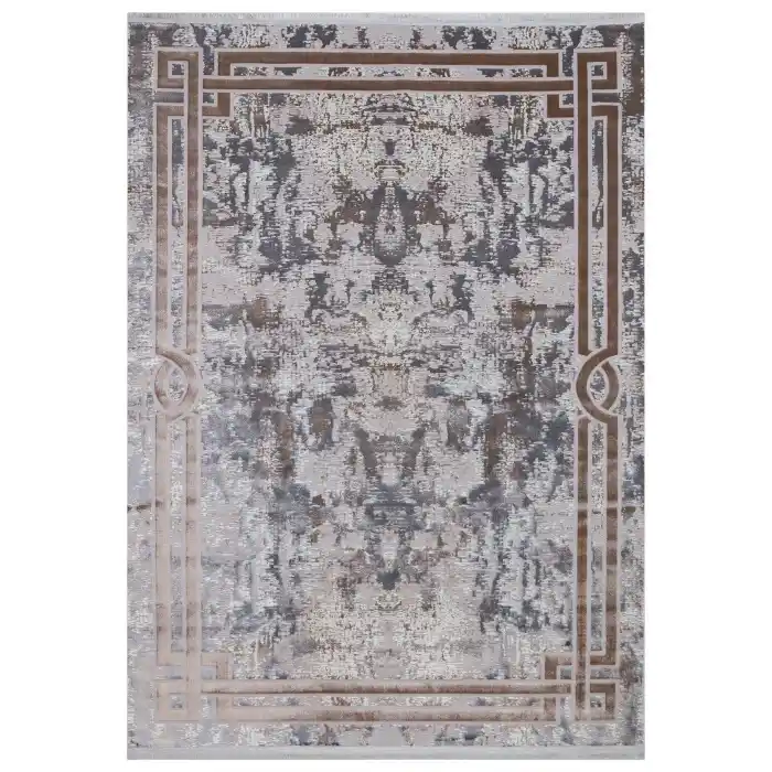 Allegro A1022 Vizon Dekoratif Modern Kaymaz Tabanlı Makine Halısı