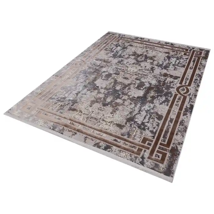 Allegro A1022 Vizon Dekoratif Modern Kaymaz Tabanlı Makine Halısı