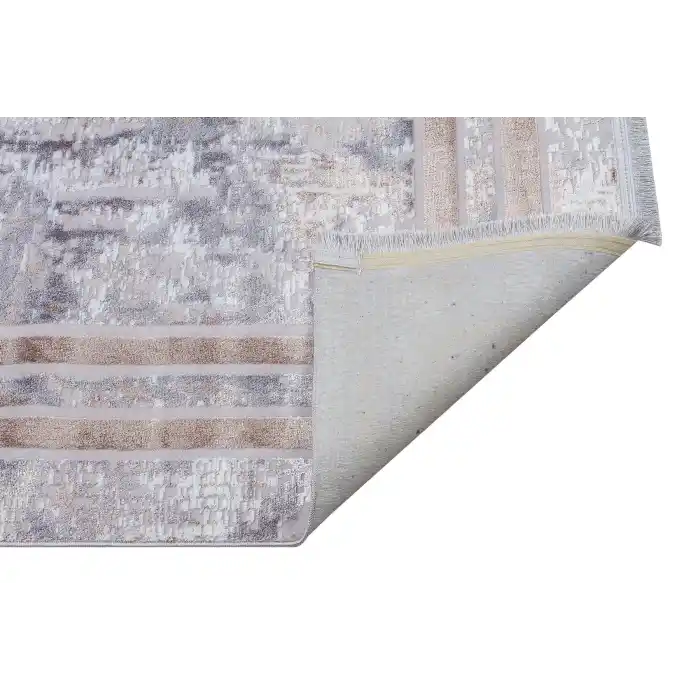 Allegro A1022 Vizon Dekoratif Modern Kaymaz Tabanlı Makine Halısı