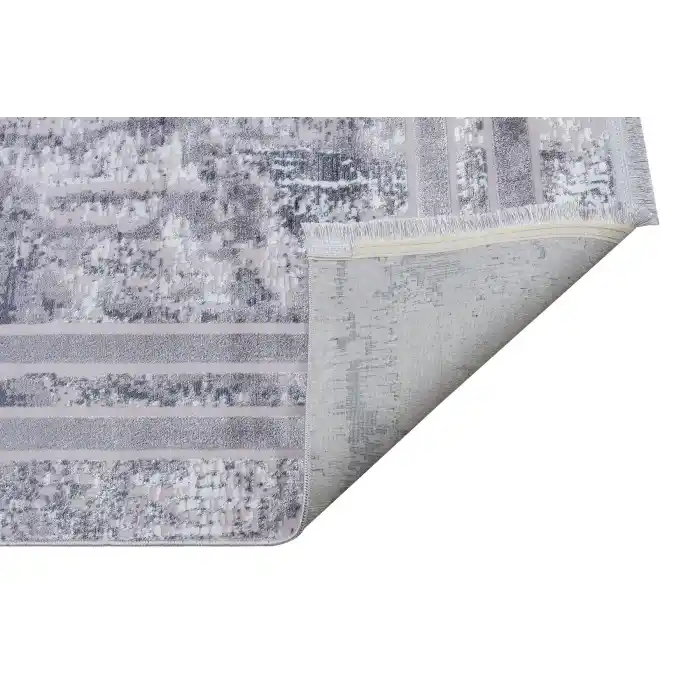 Allegro A1023 Gri Dekoratif Modern Kaymaz Tabanlı Makine Halısı