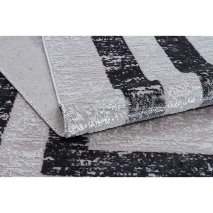 Allegro A1060 Beyaz Dekoratif Modern Kaymaz Tabanlı Makine Halısı