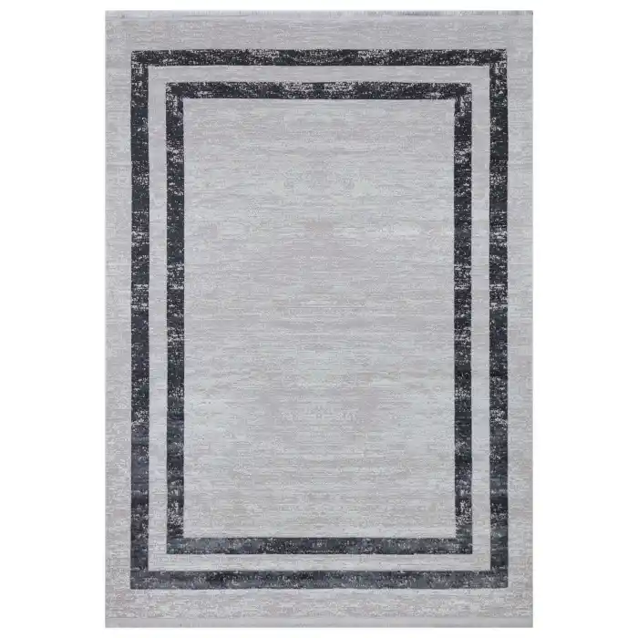 Allegro A1060 Beyaz Dekoratif Modern Kaymaz Tabanlı Makine Halısı