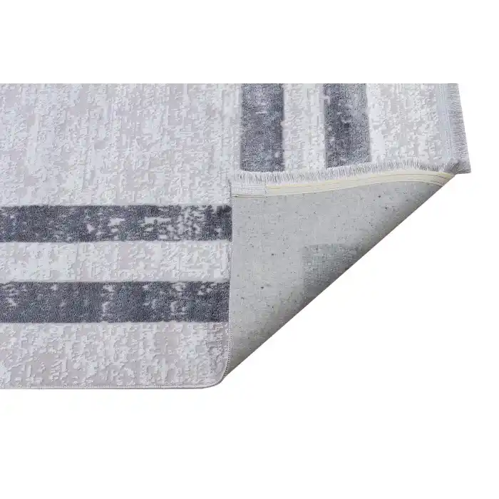 Allegro A1060 Beyaz Dekoratif Modern Kaymaz Tabanlı Makine Halısı