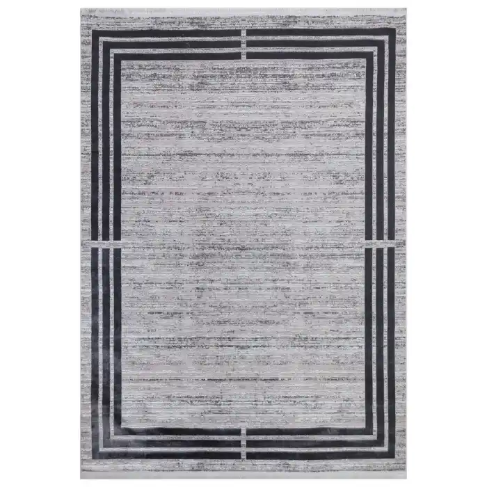Allegro A1061 Açık Gri Dekoratif Modern Kaymaz Tabanlı Makine Halısı