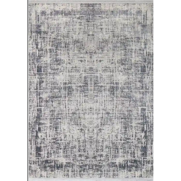 Allegro Soft 2986 Antrasit Dekoratif Modern Kaymaz Tabanlı Makine Halısı