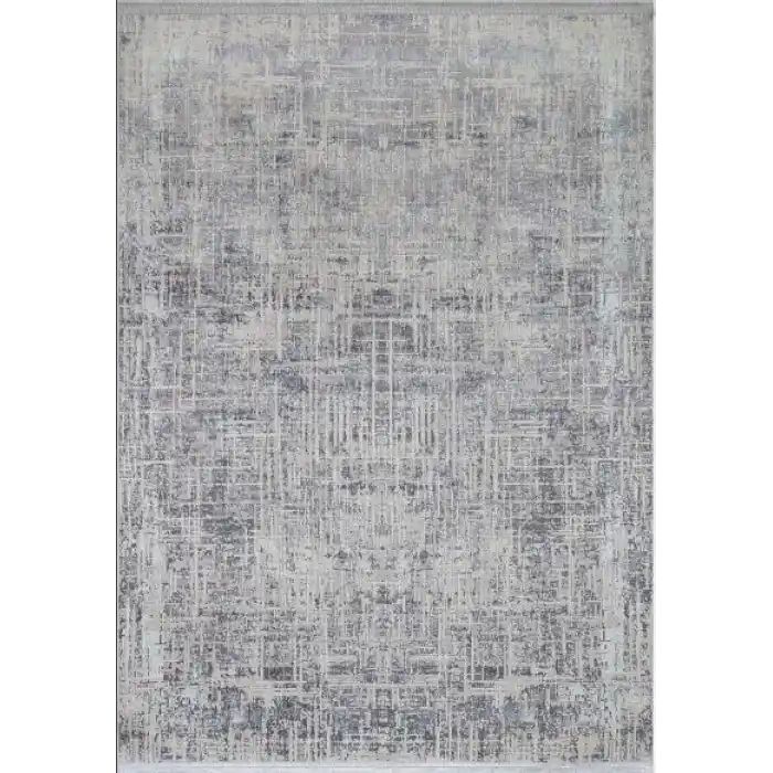 Allegro Soft 2986 Gri Dekoratif Modern Kaymaz Tabanlı Makine Halısı
