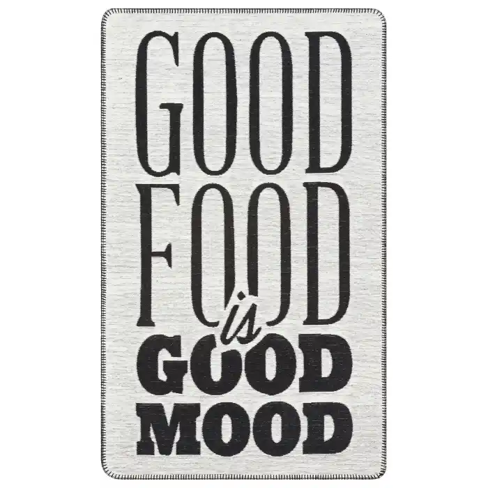 Arya Neo Arn 01 White Black Yıkanabilir Kaymaz Tabanlı Modern Pamuk Kilim