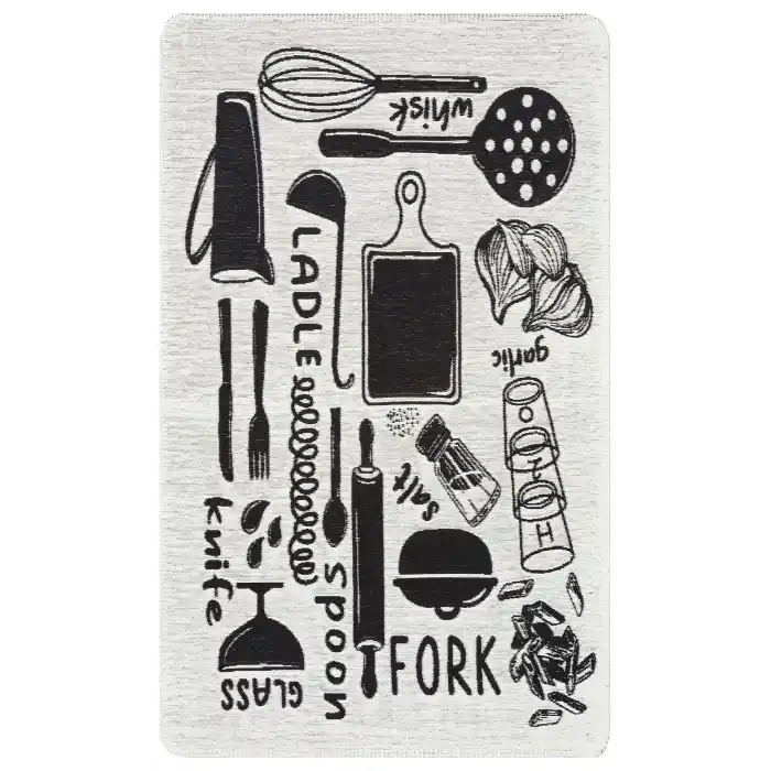 Arya Neo Arn 11 White Black Yıkanabilir Kaymaz Tabanlı Modern Pamuk Kilim